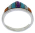 Multicolor Inlay Sterling Silver Jewelry Ring Size 8-3/4 VX36952